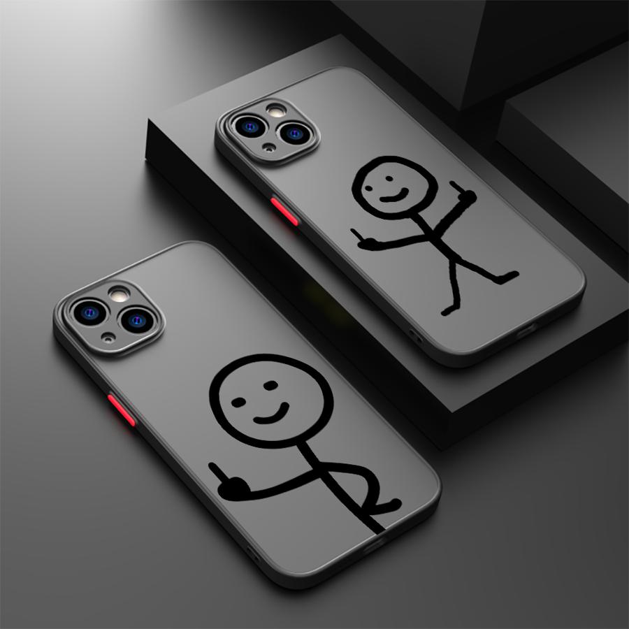 Phone Cases Websites - Finger People Stickman Funda Back Phone