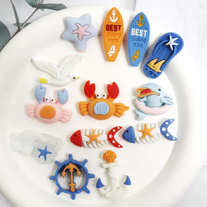 Phone Cases Websites - 10pcs/100PCS Resin Accessories Cartoon Ocean Style