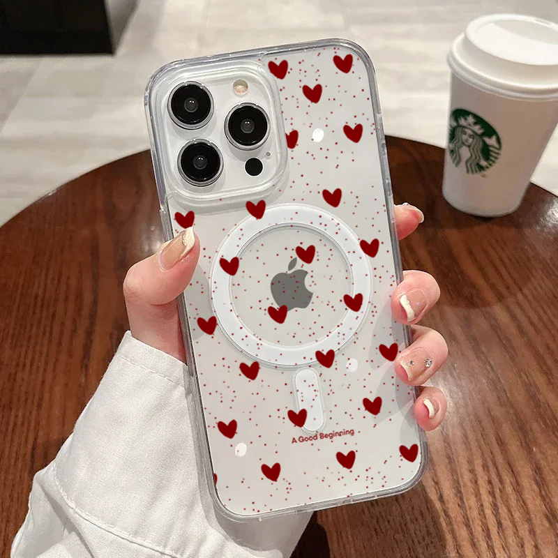 INS Red Love Heart Sexy Transp - огляд і ціна Phone Cases With Magsafe