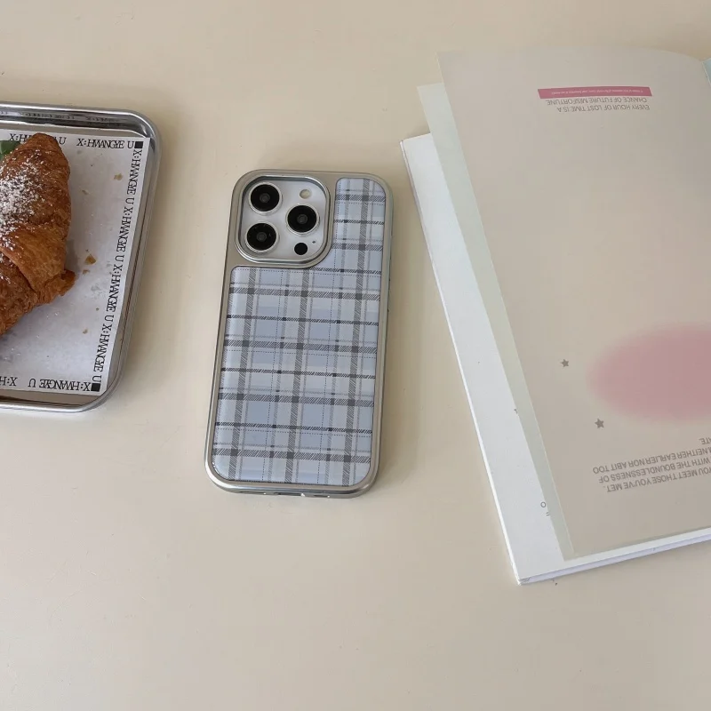 Korean Ins Epoxy Blue Plaid Pa - огляд і ціна Phone Cases Korean