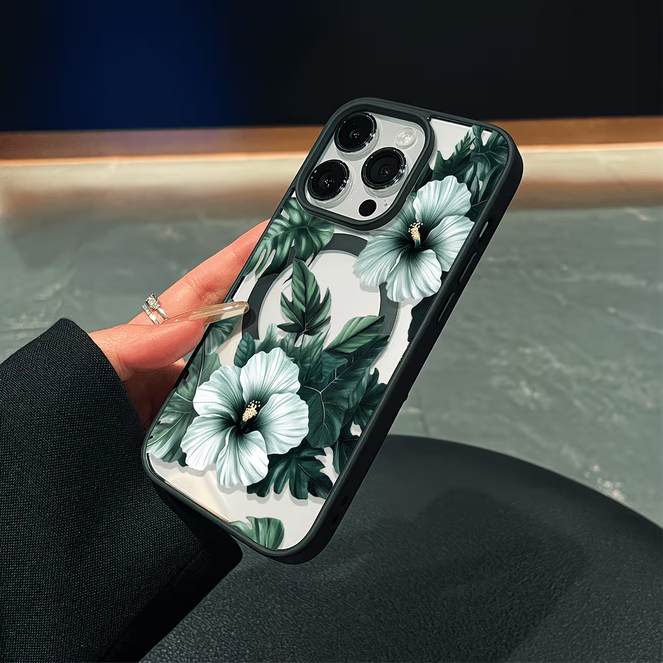 Green Floral Print Phone Case  - огляд і ціна Phone Cases With Magsafe